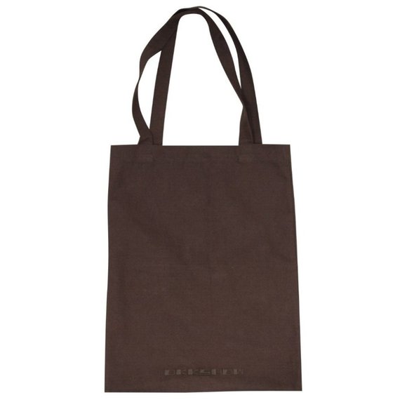 Rick Ownes DRKSDHW Grey Dark Dust Brown Logo Shoulder Tote Laptop Bag 14.5 x 19